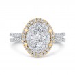 Round Diamond Halo Engagement Ring in 14K Two Tone Gold