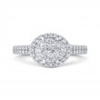 Round Diamond Halo Engagement Ring in 14K White Gold