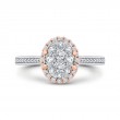 Round Diamond Halo Engagement Ring in 14K Two Tone Gold