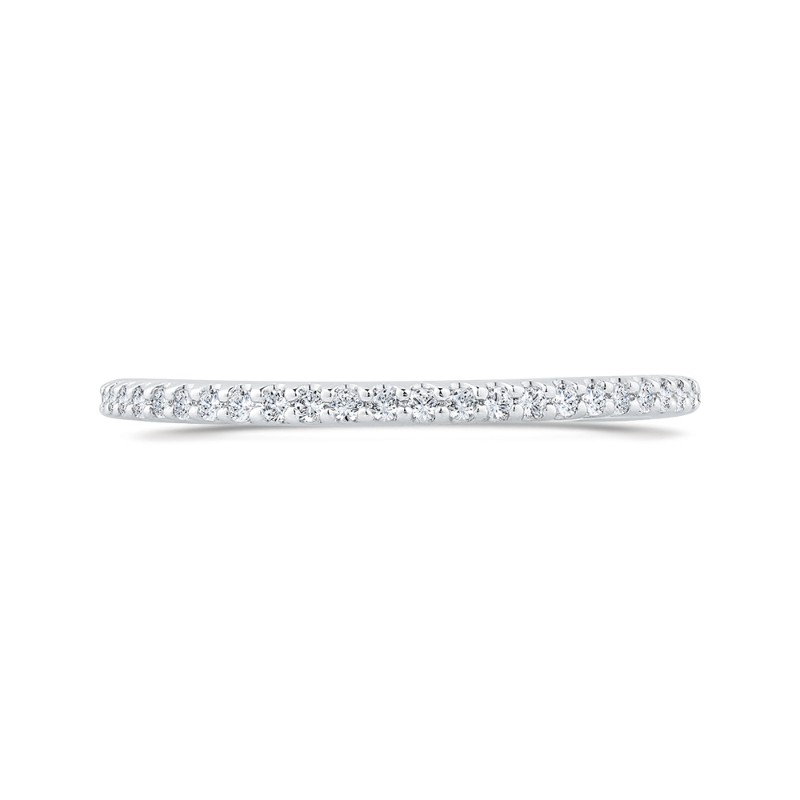 Round Diamond Half-Eternity Wedding Band in 14K White Gold