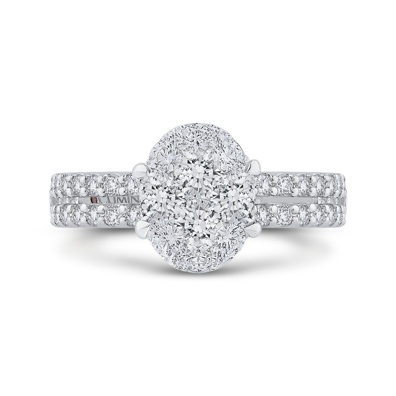 Round Diamond Engagement Ring in 14K White Gold
