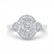 Round Diamond Halo Engagement Ring in 14K White Gold