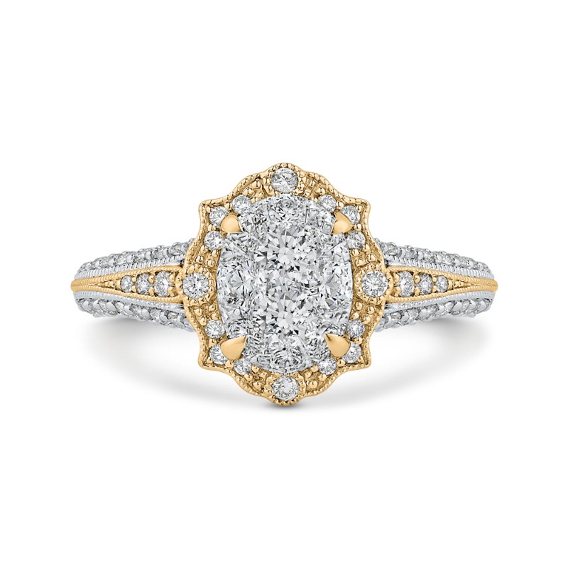 Diamond Engagement Ring in 14K Two Tone Gold