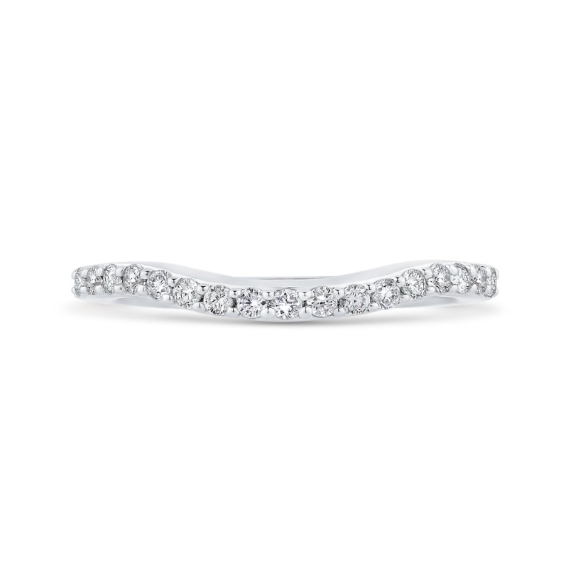 Round Diamond Wedding Band in 14K White Gold