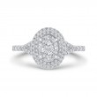 Split Shank Round Diamond Double Halo Engagement Ring in 14K White Gold