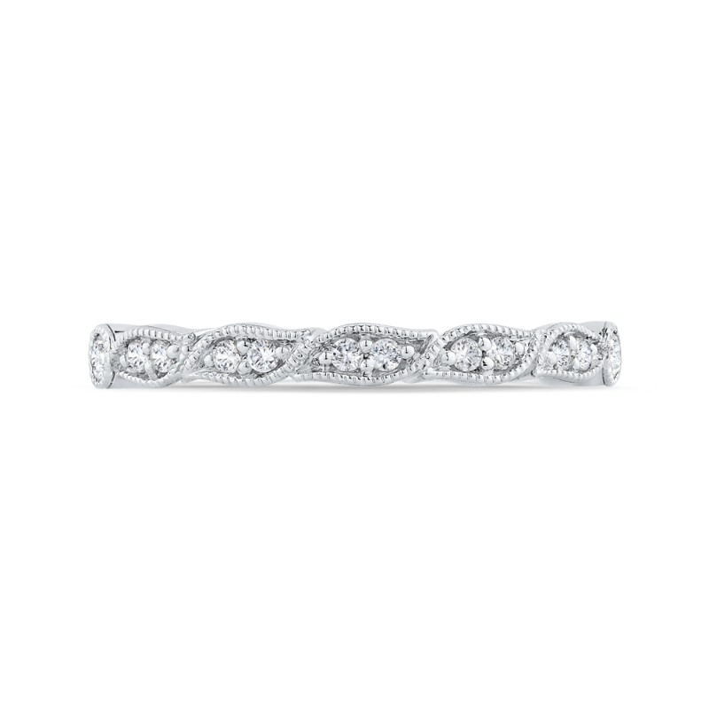 Round Diamond Wedding Band in 14K White Gold