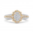 Round Diamond Engagement Ring in 14K Two Tone Gold