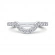 Round Diamond Half-Eternity Contour Wedding Band in 14K White Gold