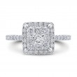 Round Diamond Halo Engagement Ring in 14K Two Tone Gold