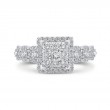 Round Diamond Halo Engagement Ring in 14K White Gold