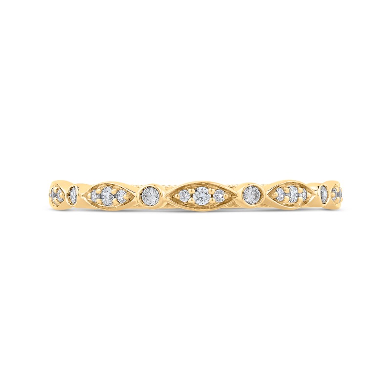 Round Diamond Half-Eternity Wedding Band in 14K Yellow Gold