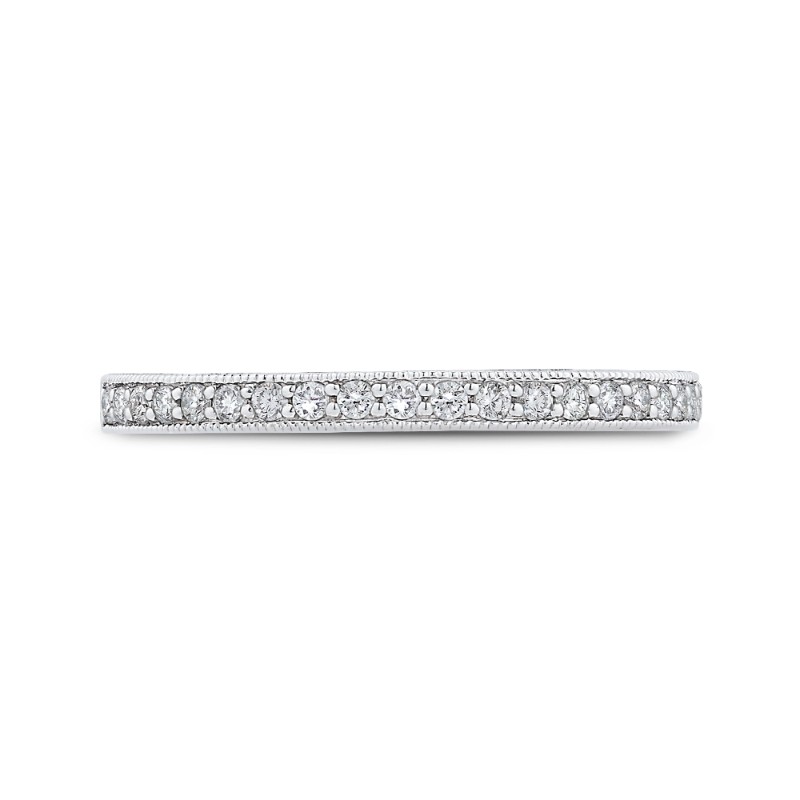 Round Diamond Wedding Band in 14K Two Tone Gold