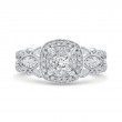 Round Diamond Halo Engagement Ring in 14K White Gold