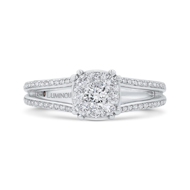 Round Diamond Engagement Ring in 14K White Gold