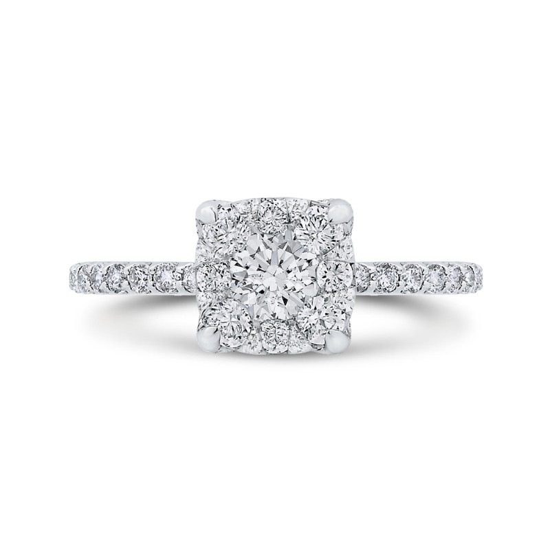 Round Diamond Engagement Ring in 14K Two Tone Gold