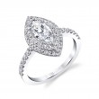 Marquise Cut Double Halo Engagement Ring - Claudia