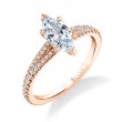 Marquise Cut Classic Split Shank Engagement Ring - Romane