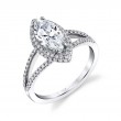 Marquise Shaped Engagement Ring with Split Shank - Clarinda