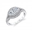 Marquise Shaped Ring with Halo - Eleanora