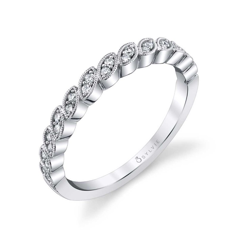 Marquise Shaped Stackable Diamond Band - Tara