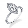 Marquise Classic Halo Engagement Ring - Vivian