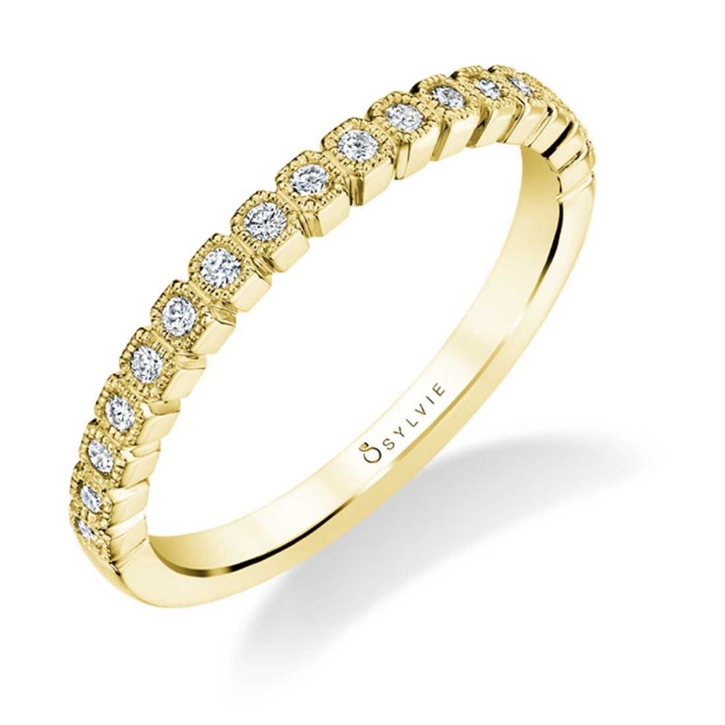 Modern Diamond Stackable Wedding Band - Olympia