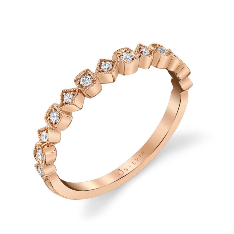 Modern Rose Gold Stackable Band - Eliana