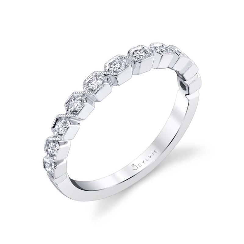 Modern Square Shaped Stackable Band - Salome