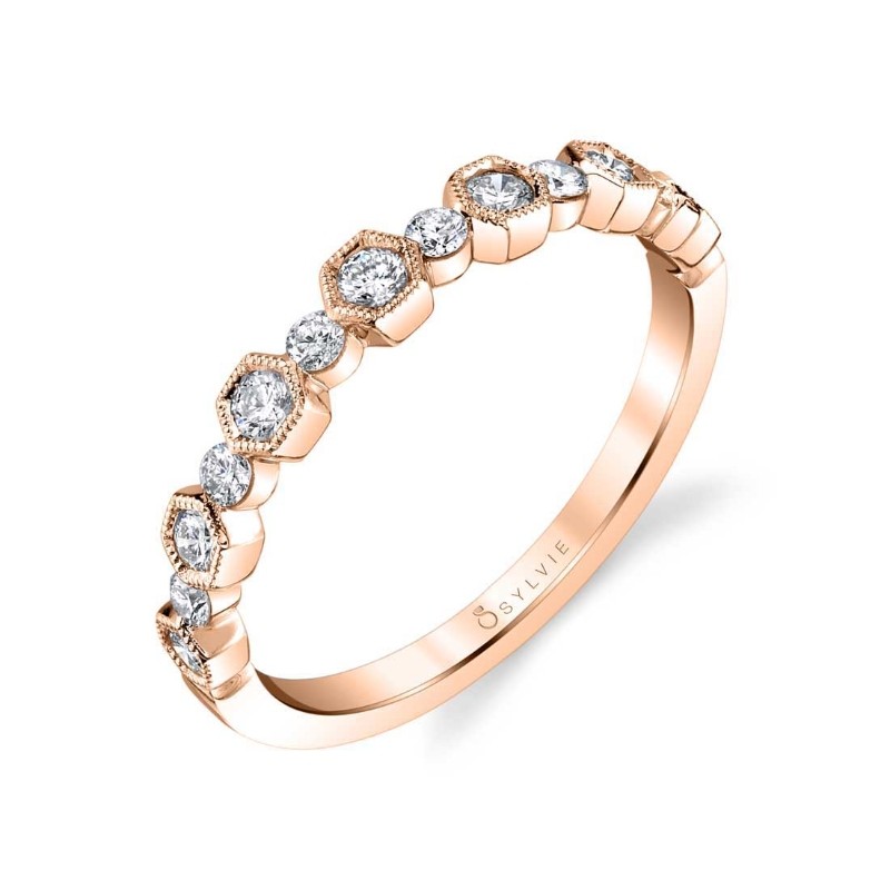 Modern Rose Gold Stackable Band - Lucienne