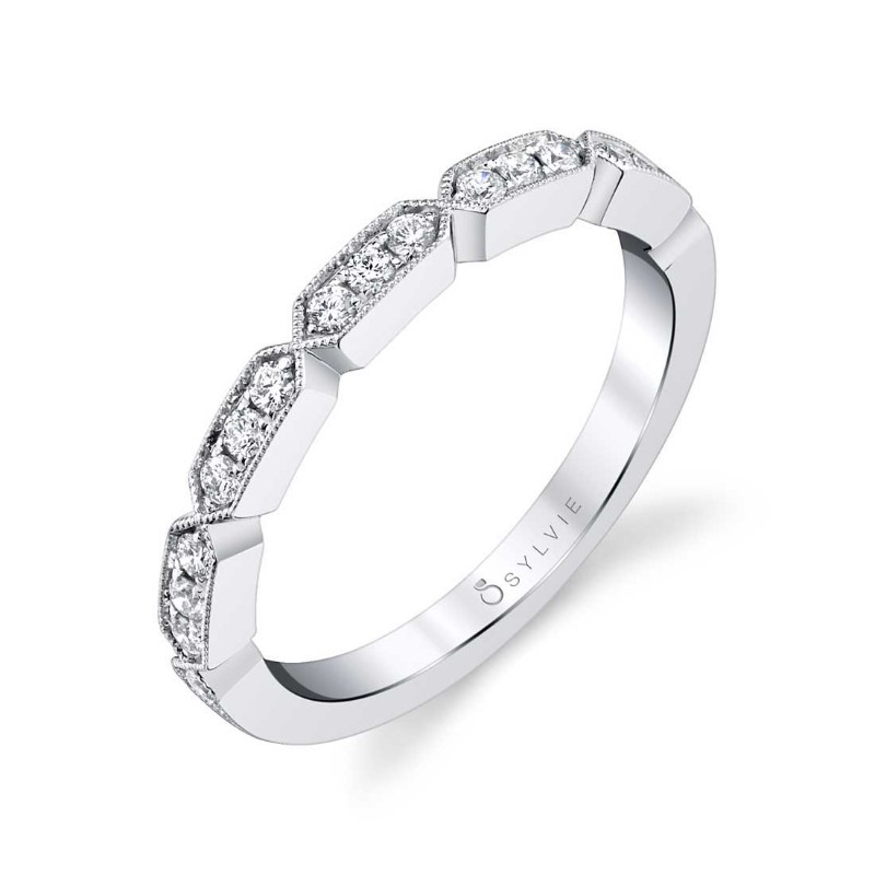 Modern Stackable Diamond Band - Michelle
