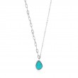 ANIA HAIE STERLING SILVER TIDAL TURQUOISE MIXED LINK NECKLACE