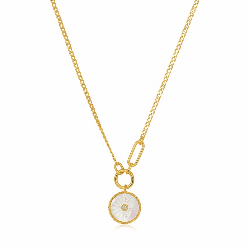 ANIA HAIE 14K GOLD PLATED ON STERLING SILVER ECLIPSE EMBLEN NECKLACE