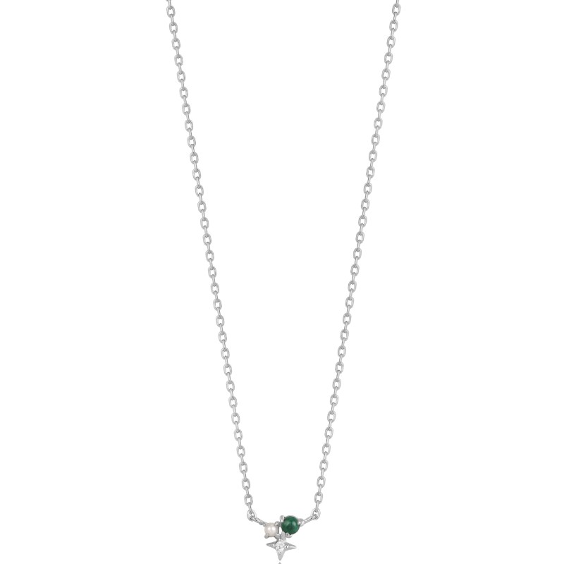 ANIA HAIE STERLING SILVER MALACHITE STAR NECKALCE