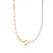 Pearl Chunky Link Chain Necklace