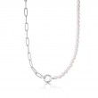 ANIA HAIE STERLING SILVER PEARL CHUNKY LINK CHAIN NECKLACE