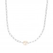 Silver Pearl Sparkle Chunky Chain Necklace