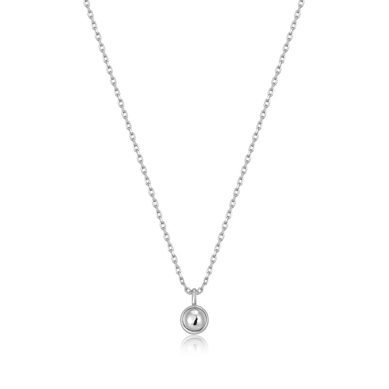 Silver Orb Drop Pendant Necklace