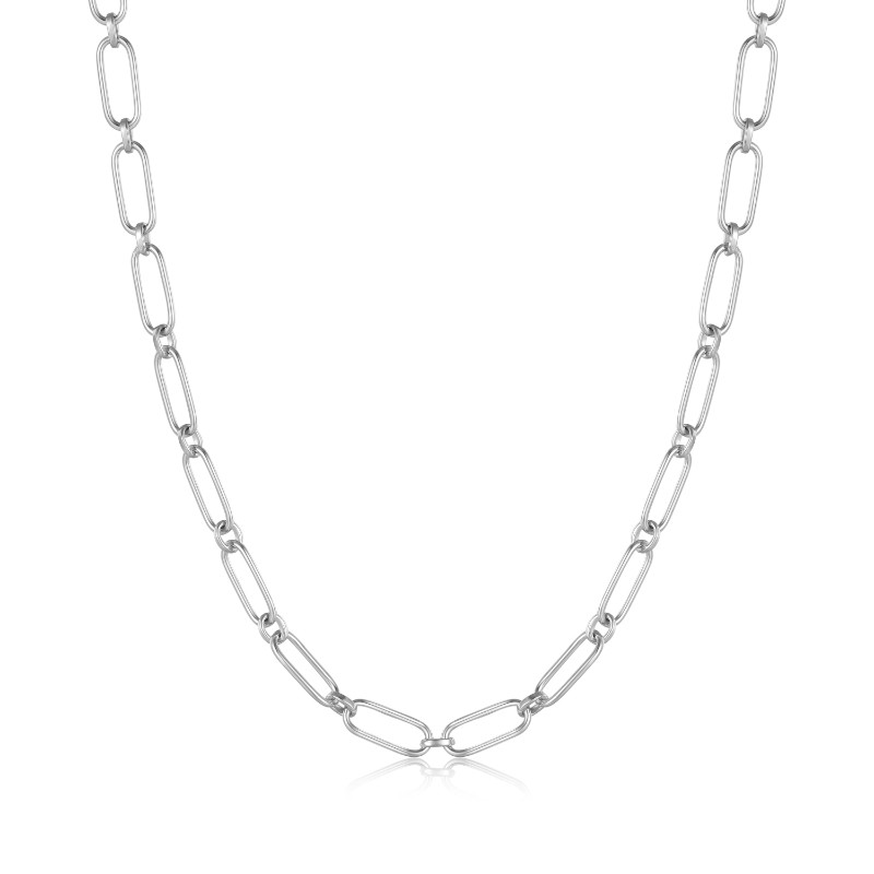 Silver Cable Connect Chunky Chain Necklace