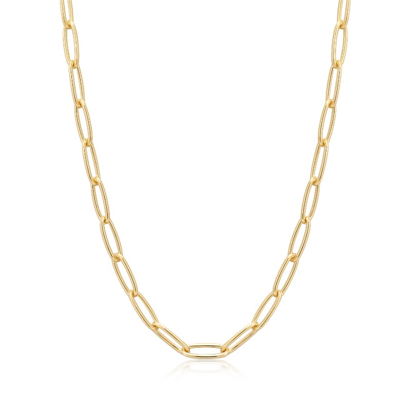 Gold Paperclip Chunky Chain Necklace