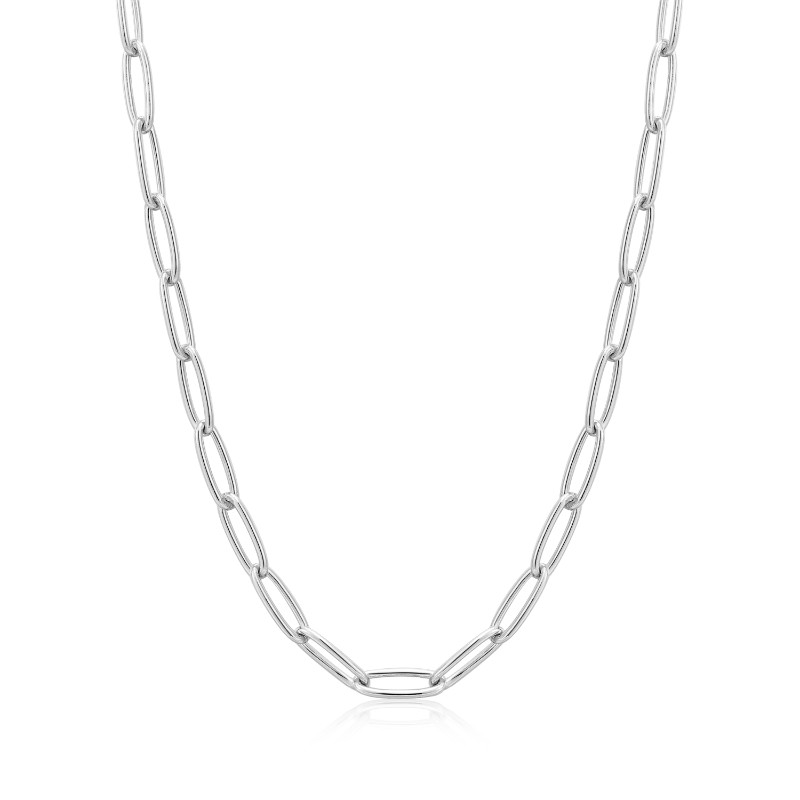 Silver Paperclip Chunky Chain Necklace