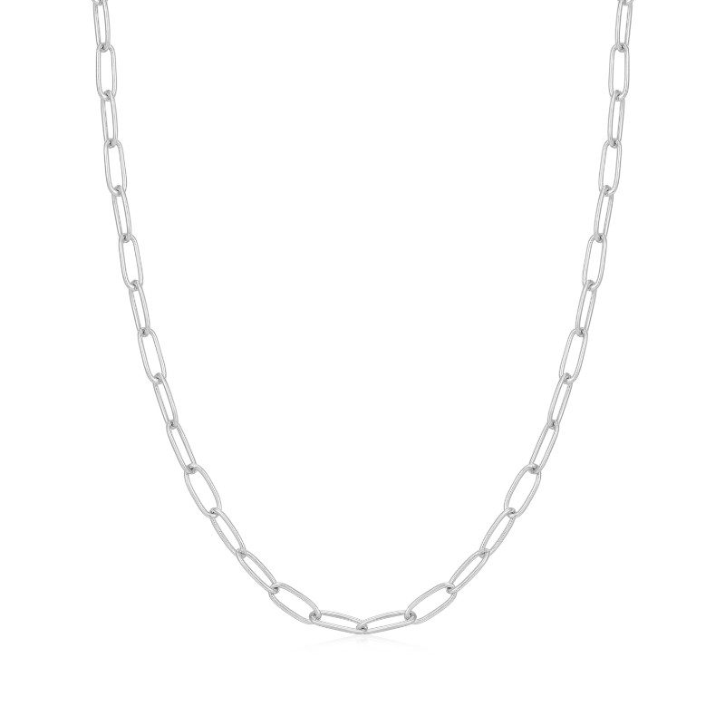 Silver Link Charm Chain Necklace