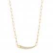Gold Pav?Bar Chain Necklace