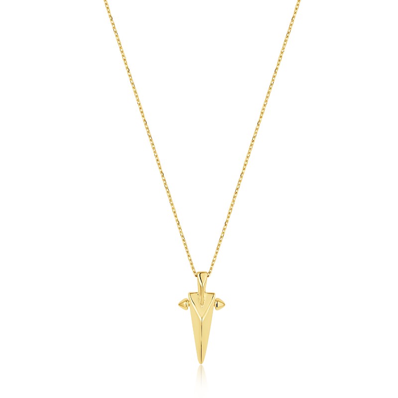 Gold Geometric Point Pendant Necklace