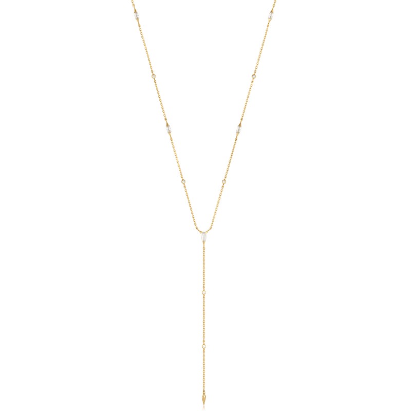 ANIA HAIE 14K GOLD PLATED ON STERLING SILVER SPARKLE POINT Y NECKLACE