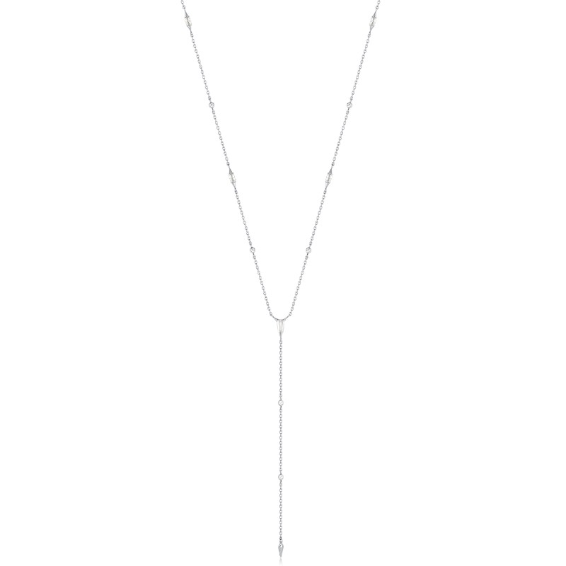 Silver Sparkle Point Y Necklace