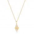 Gold Pearl Geometric Pendant Necklace