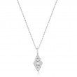Silver Pearl Geometric Pendant Necklace