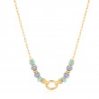 Gold Amazonite And Agate Charm Connector Necklace