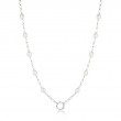 Silver Pearl Chain Charm Connector Necklace