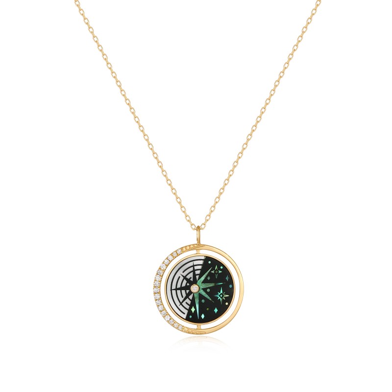 ANIA HAIE 14K YELLOW GOLD COSMOS PENDANT WITH LAB GROWN DIAMONDS